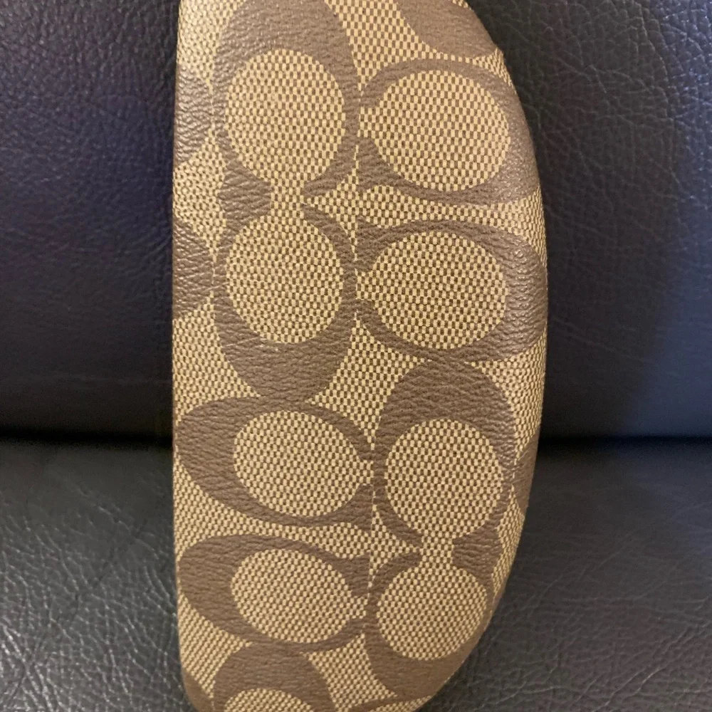 Coach Signature Tan Brown Eyeglass Case